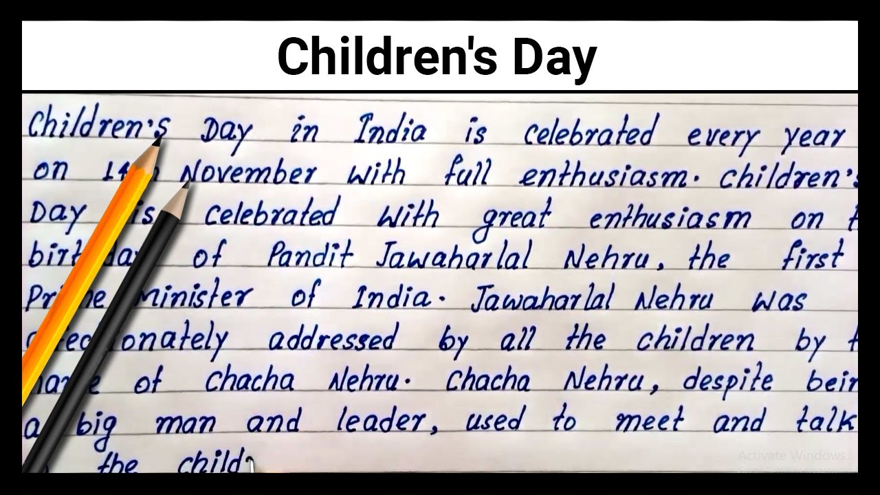 how do you write an essay on children's day