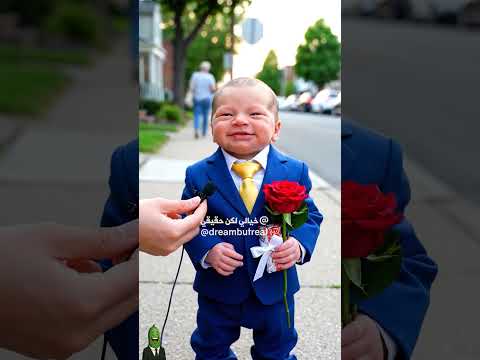 بيبي افندي يلبس طفم رسمي ومعه هدية ووردة رايح ياكل عند سيدرة 