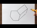 How to draw a hexagonal prism