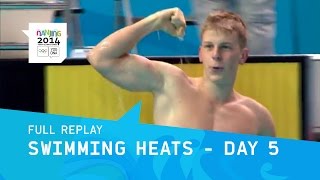 Swimming - Day 5 Morning Heats | Full Replay | Nanjing 2014 Youth Olympic Games
