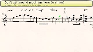 Don't get around much anymore (A minor) - Jazz Accordion Sheet Music chords