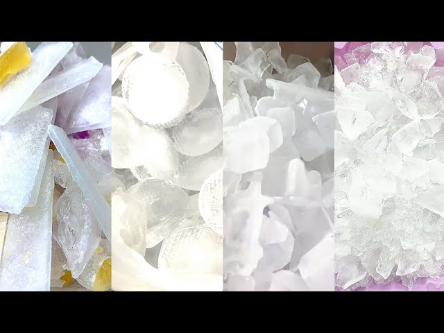 ASMR HARD ICE EATING / CRUSHED ICE / WHITE ICE / THIN ICE / CLEAR ICE class=