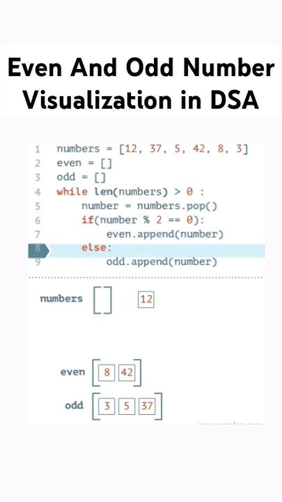 Even and odd number in coding visualization. #coding #programming # ...
