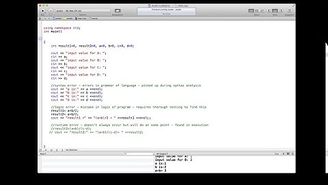 Different types of errors in programming
