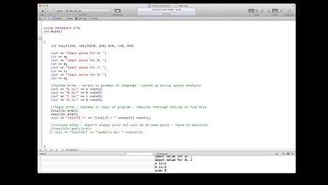 Different types of errors in programming