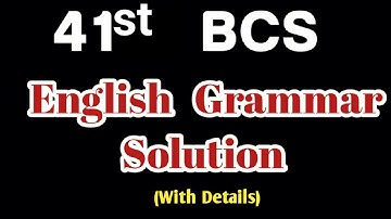 41st BCS Preliminary English Grammar Solution || Bcs English Preparation || Class Hour.