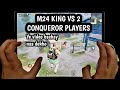 M24 KING IS BACK AGAINST 2 CONQUERORS PLAYERS | 1 VS 2 M24 CHALLENGE | IPAD PRO PUBG HANDCAM