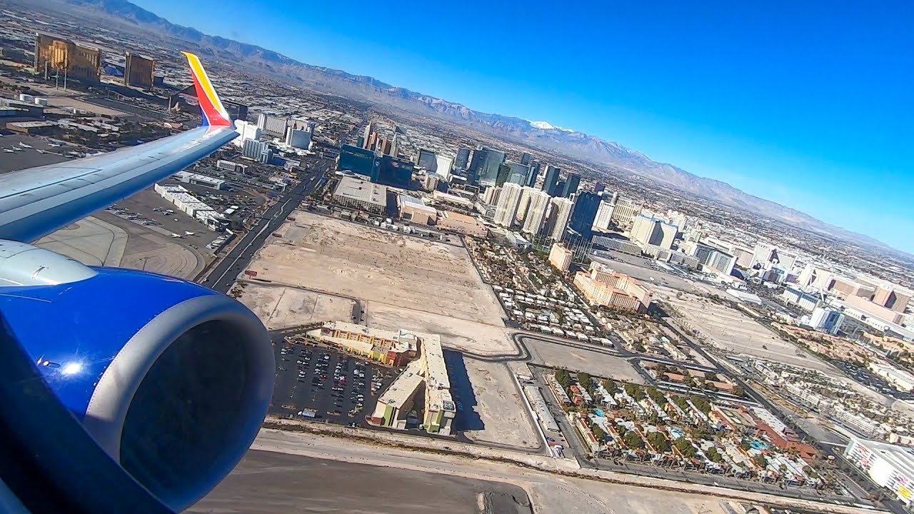 Beautiful Sunny Las Vegas Takeoff from Runway 1R - Southwest Airlines 737-800