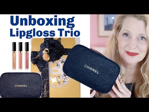 Unboxing Chanel Holiday gift set 2023 lipgloss trio | Chanel