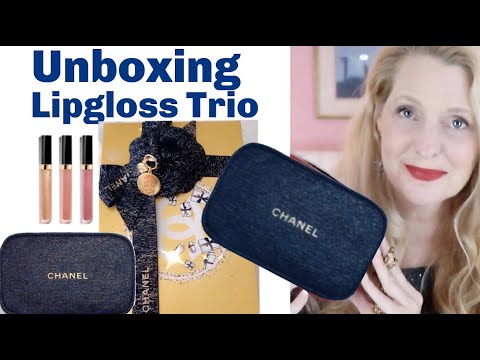 Unboxing Chanel Holiday gift set 2023 lipgloss trio