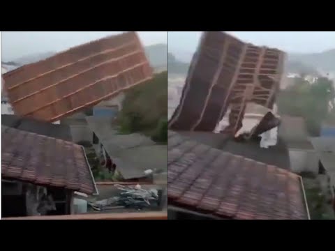 Ciclone em Santa Catarina causa estragos e assusta moradores