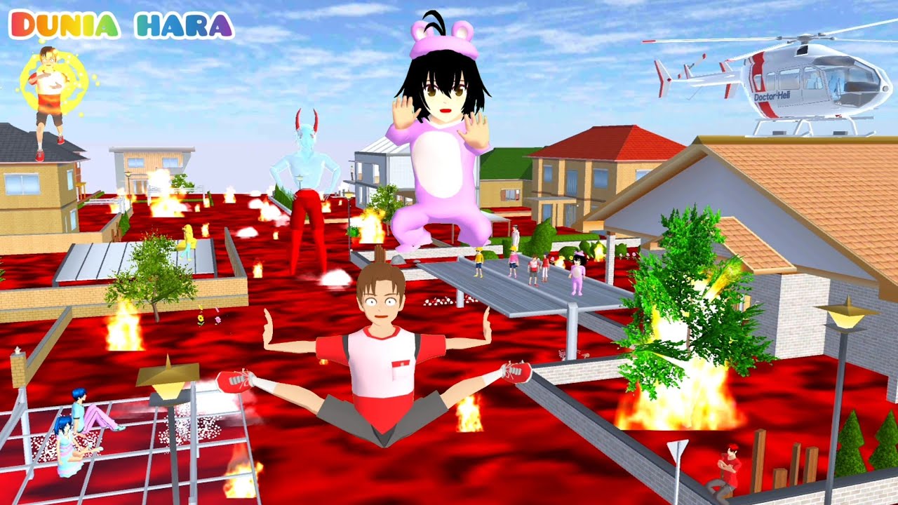 Raksasa 2 Warna Lava Air Kejar Baby Celine 😱| Banjir Berubah Air 🌊 Berubah Lava 🔥 | Sakura School