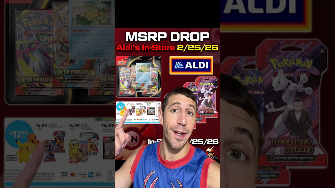 MSRP DROP TOMORROW at Aldi in-store for Pokmon Destined Rivals and Mega  Evolution!  - YouTube