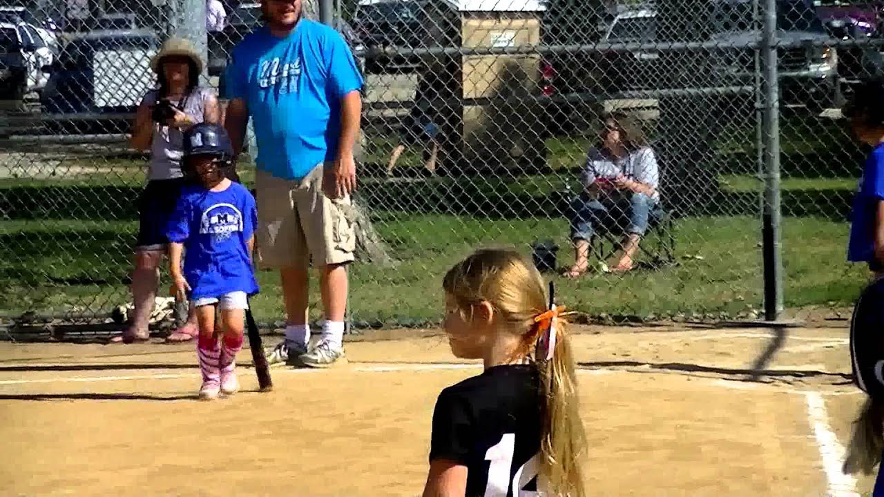 Autumn Playing Softball 6 years old YouTube