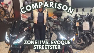 ZONE II VS EVOQUE STREETSTER ELECTRIC MOTORCYCLE EBIKE COMPARISON