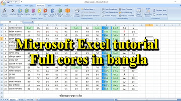 Microsoft Excel 2007 tutorial Full course in bangla