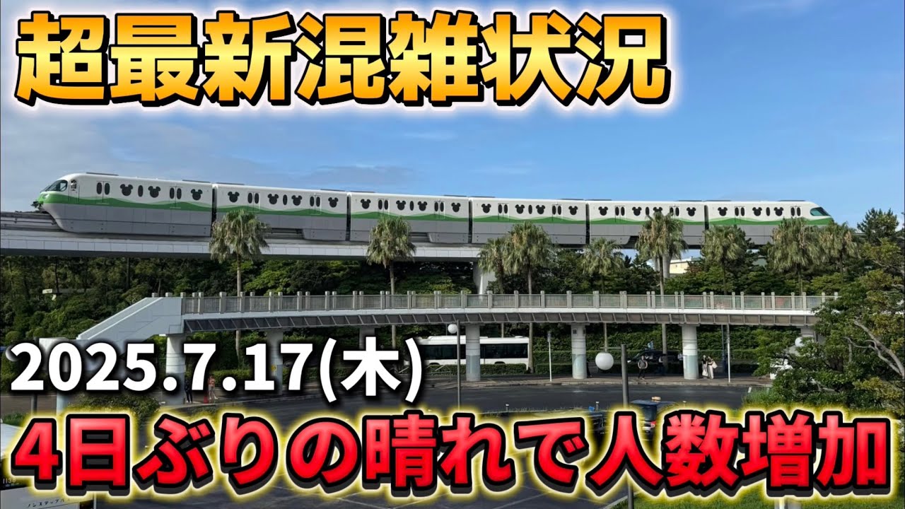 今日のディズニーリゾート混雑状況をリアルにご紹介‼️【2025.7.17