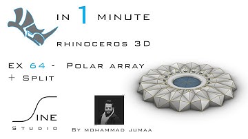 Rhino in 1 minute - EX 64 - Polar array + Split