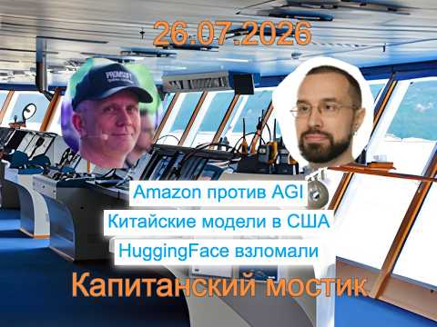 Капитанский мостик 26.07.2026: Amazon против AGI | Китайские модели в США | HuggingFace взломали