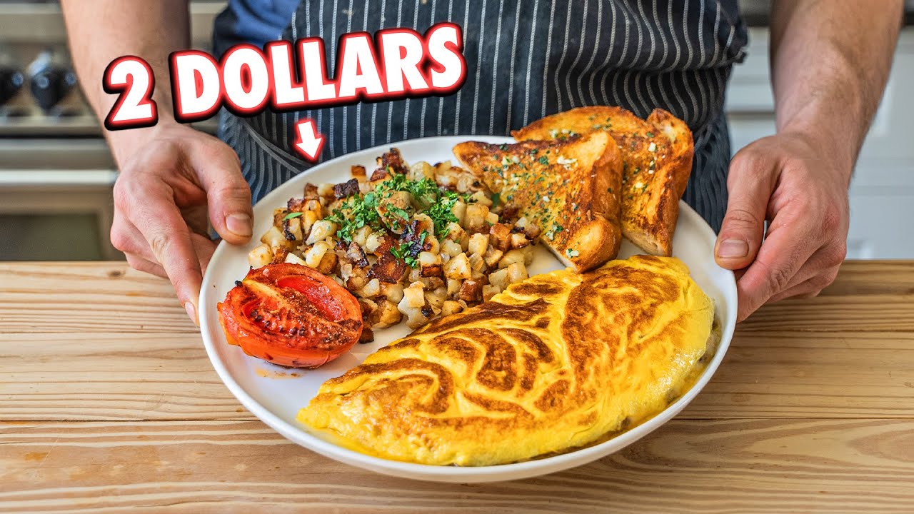 2 Dollar Gourmet Omelet Breakfast | But Cheaper | Joshua Weissman