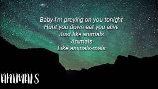 Maroon 5 ft J.cole - Animals (lyrics)