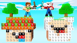 ISLA de LUCKY BLOCKS de SILVIOGAMER vs ISLA de LUCKY BLOCKS de PANCRACIO 😂❓ MINECRAFT