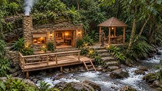 I Spent 30 Days Building a House Beneath a Giant Boulder | Solo Survival in the Wild