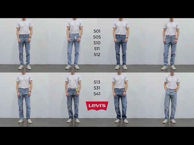 8 Levi's Jeans Fits Compared (Slim, Skinny, Tapered, Athletic u0026 Loose) class=