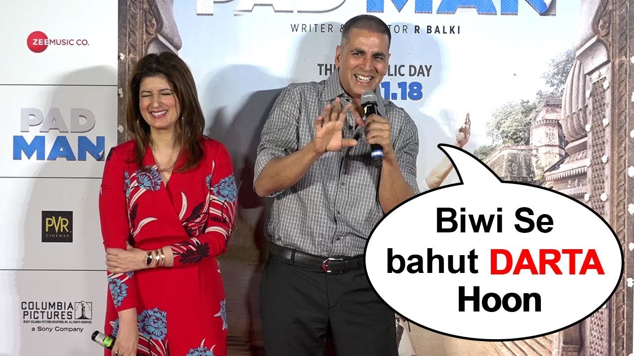 Akshay Kumar Makes FUN Of wife Twinkle Khanna In Public At Padman Promotions