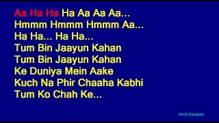 Tum Bin Jaayun Kaha - Kishore Kumar Hindi Full Karaoke with Lyrics chords