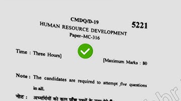 2019 KUK MCom 3rd Sem Human Resource Development Question Paper