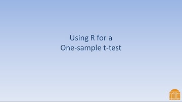 Using R for a One-sample t-test