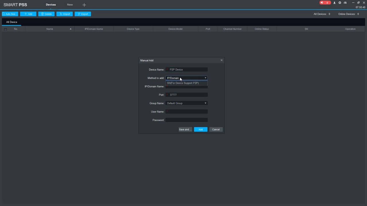 SmartPSS Add P2P Device V2 002 0000009 0 R 190426 YouTube