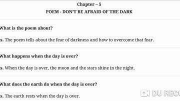 Unit 5 || DONT BE AFRAID OF THE DARK || CLASS 4 || ENGLISH || NCERT || FULL QUESTIONS & ANSWERS