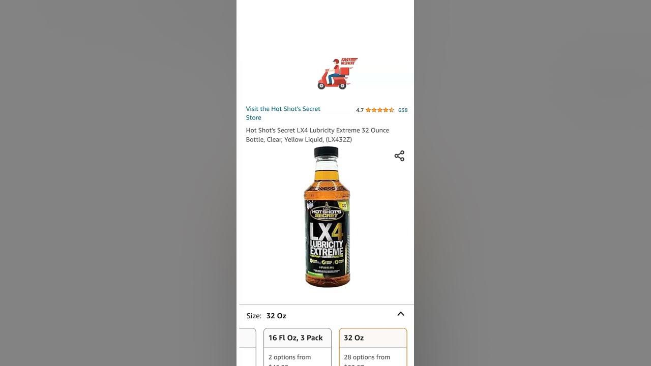 Hot Shot's Secret LX4 Lubricity Extreme 32 Ounce Bottle, Clear, Yellow - Hot Shot's Secret Lx4 Lubricity Extreme
