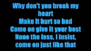 Break My Heart - Spectacular (Lyrics)