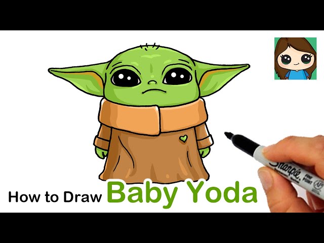 How To Draw Yoda Baby Myhobbyclass Com Learn Drawing Painting And Have Fun With Art And Craft