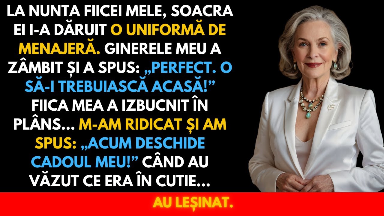 La Nuntă, Fiicei Mele I S-a Dat o Uniformă de Menajeră. Ginerele a Zâmbit: „Perfect.” Apoi Eu…