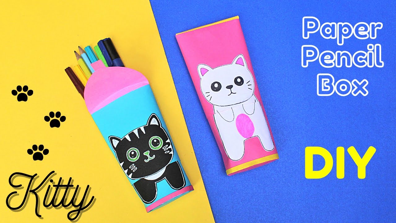 How To Make A Paper Pencil Box DIY Paper Kitty Pencil Case Easy how-to-make-a-paper-pencil-box-diy-paper-kitty-pencil-case-easy