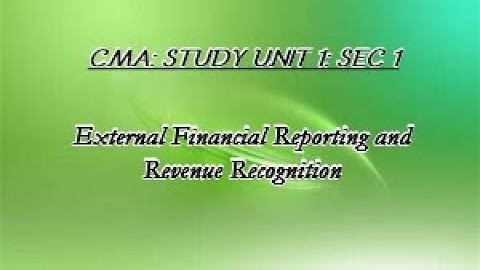 CMA: Unit 1 : Sec. 1 2019