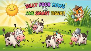 🐮 Silly Four Cows Vs One Smart Tiger | Unity Is Strength Story!!.. 🐯
