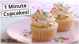 Perfect Vanilla Cupcakes in 1 minute! 🧁 The EASIEST Vanilla Cupcake Recipe!