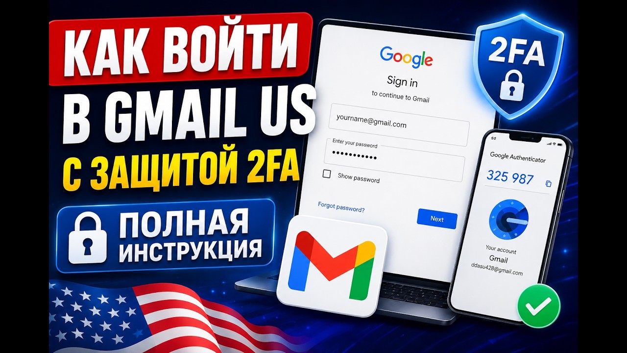 Как войти в Gmail US с защитой 2FA | Полная инструкция