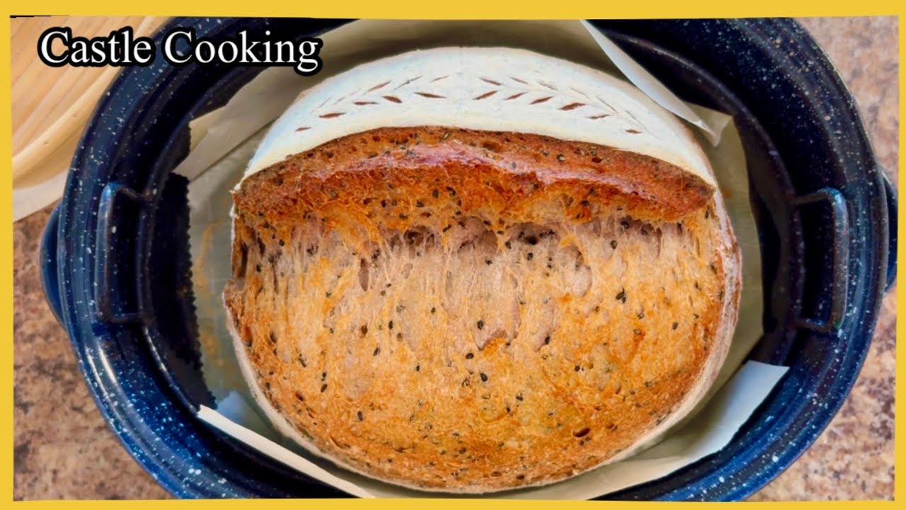 Best Red Wine Sourdough Bread with Black Sesame Seeds 포도주 검정깨 천연발효빵