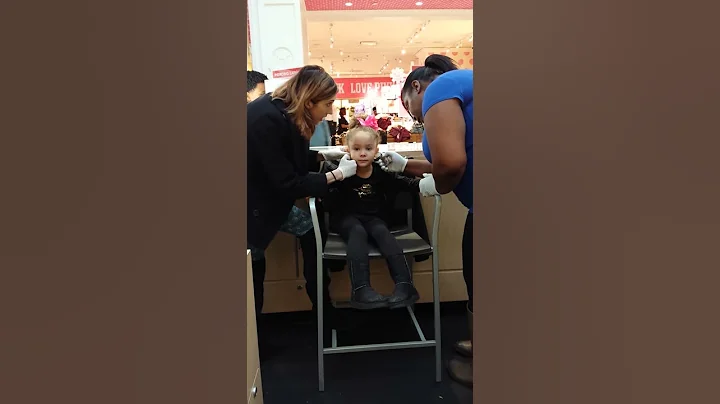 5 year old gets both ears  pierced