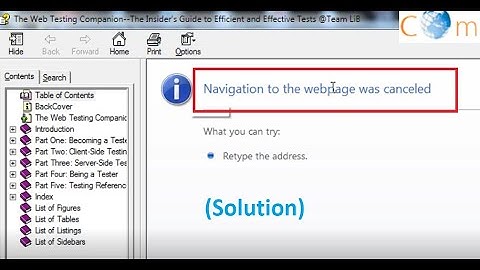 How to fix navigation to the webpage was canceled