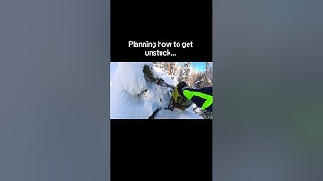 Planning how to get unstuck! #oxbowgear #snowmobiler #snowmobile #snow #skidoo #polaris ￼