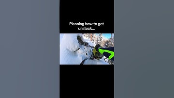 Planning how to get unstuck! #oxbowgear #snowmobiler #snowmobile #snow #skidoo #polaris ￼