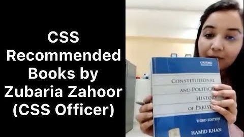 CSS Recommended Books by Miss Zubaria Zahoor | CSS Officer