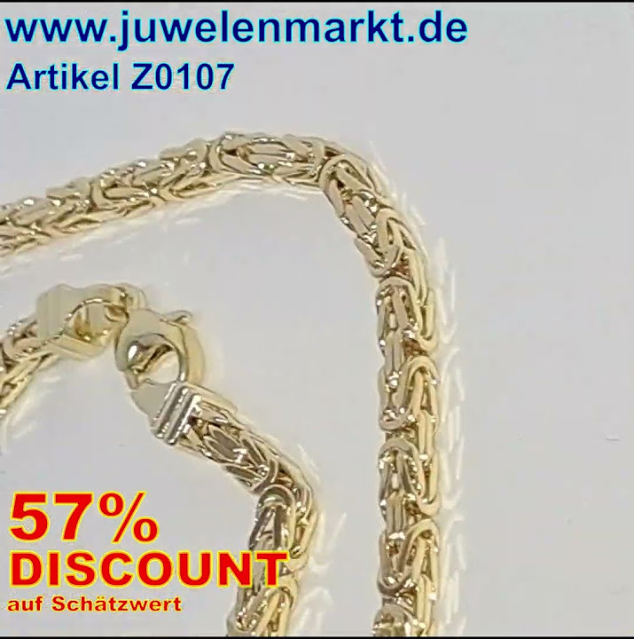 Königskette 55cm lang in massiv 14K Gelbgold 57 Discount vom